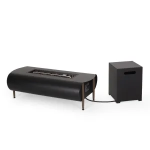 Outdoor 50000 BTU Rectangular Fire Pit with Tank Holder, Dark Gray - NH167413 floor chair, tatami chair