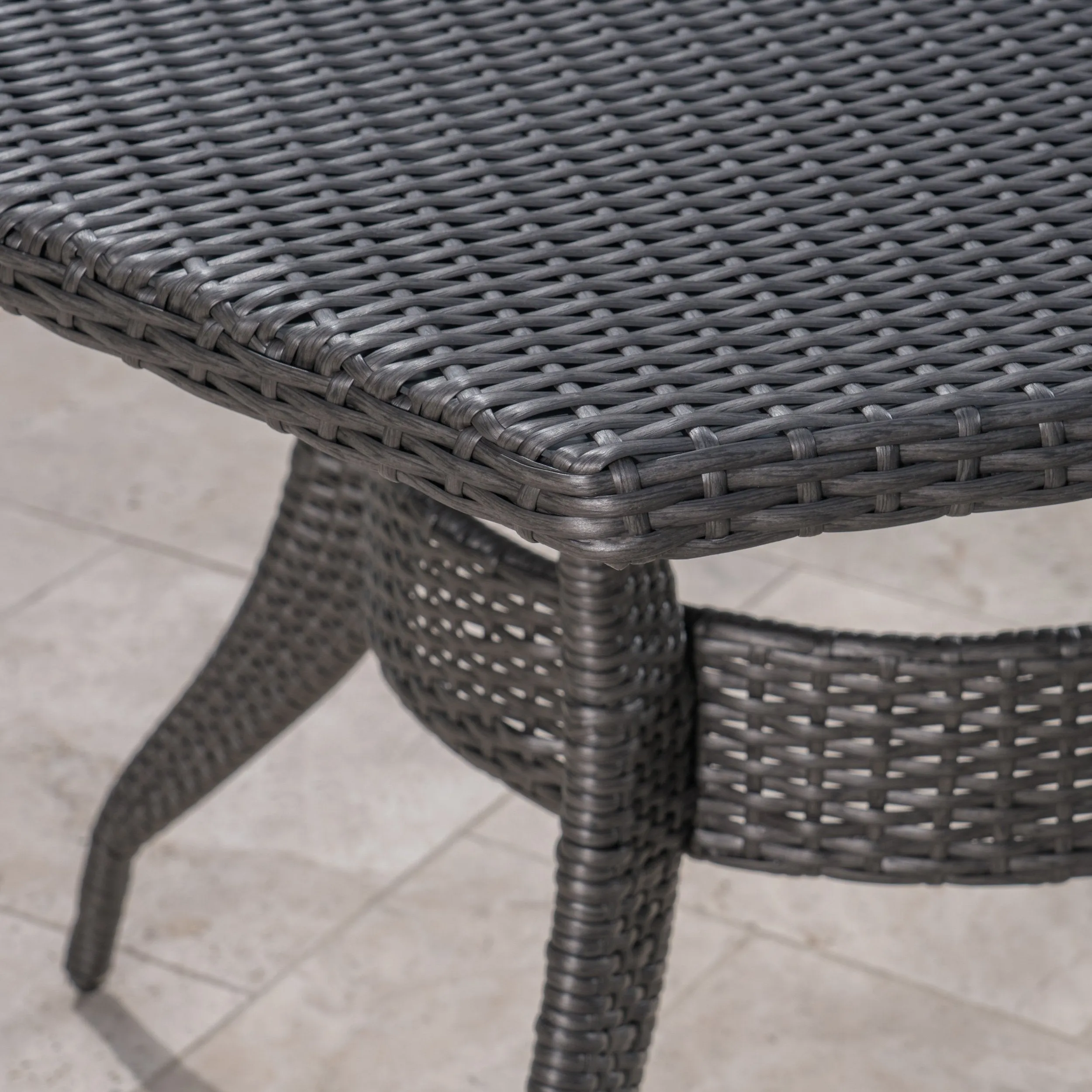 Outdoor 53 Inch Wicker Hexagon Dining Table - NH831403