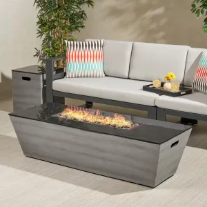 Outdoor 56-Inch Rectangular Fire Pit with Tank Holder - NH064113 floor chair, tatami chair