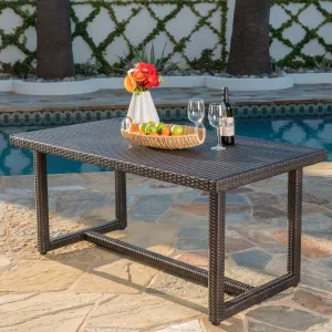 Outdoor 59 Inch Wicker Dining Table - NH714303 patio chairs, outdoor seating