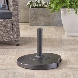 Outdoor 59.5lb Concrete Circular Umbrella Base with Aluminum Collar - NH618403 cowhide rug, luxury rug
