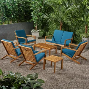Outdoor 6 Seater Acacia Wood Extended Chat Set - NH537903 clothes rack, garment rack
