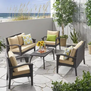 Outdoor 6 Seater Wicker Chat Set with Cushions - NH939903 cushion cover, soft furnishing