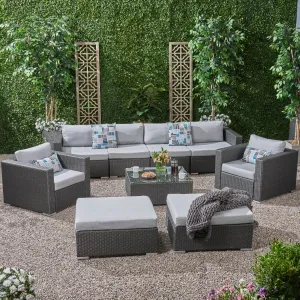 Outdoor 6 Seater Wicker Modular Sectional Sofa Set with Sunbrella Cushions - NH805803 serving bowl, serving dish