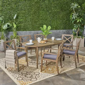 Outdoor 7 Piece Acacia Wood Dining Set - NH937503 patio chairs, outdoor seating