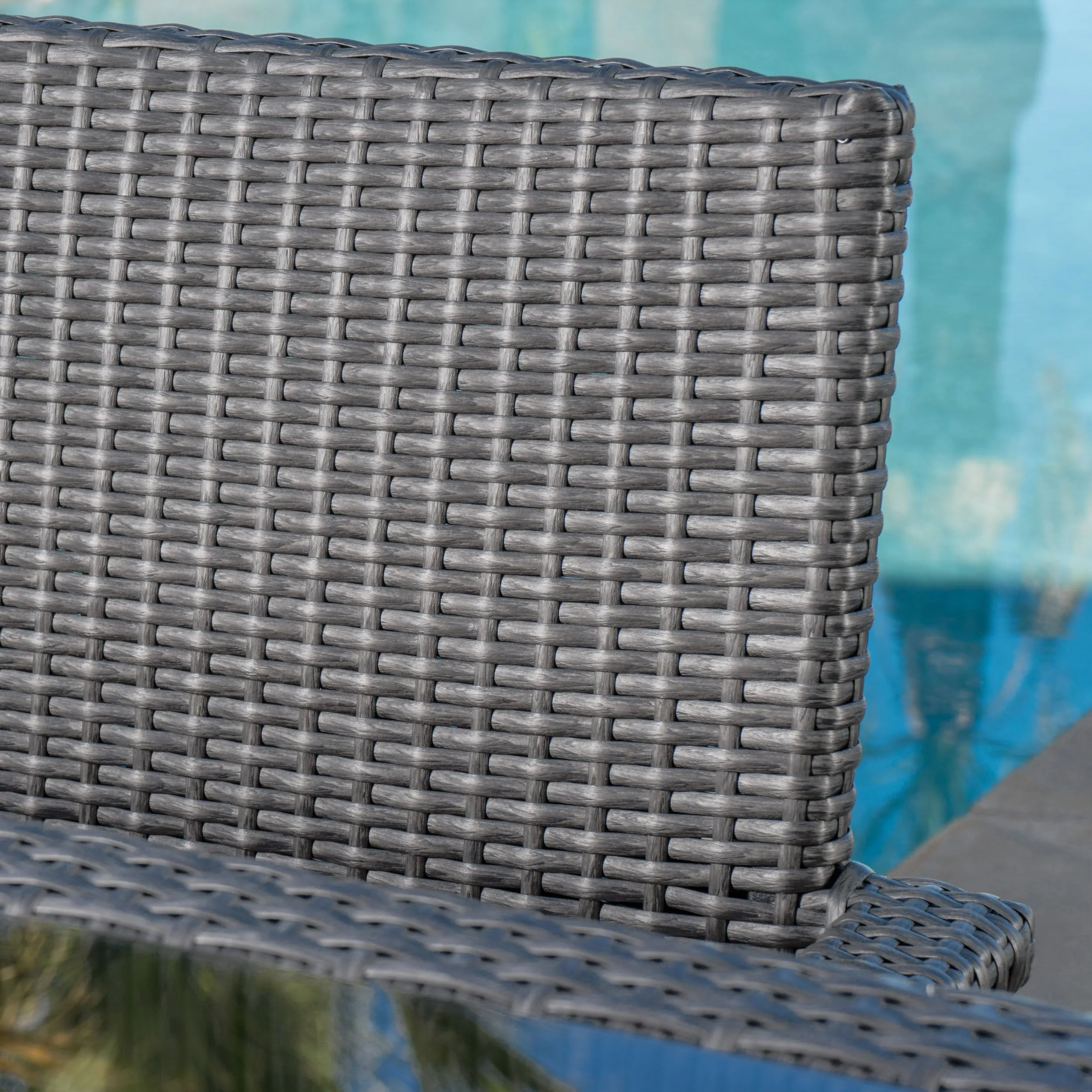Outdoor 7 Piece Wicker Dining Set with Water Resistant Cushions - NH392203