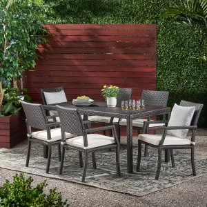 Outdoor 7-piece Wicker Rectangular Dining Set - NH342003 patio chairs, outdoor seating