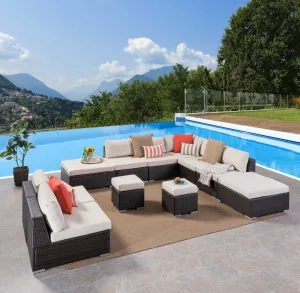 Outdoor 7 Seat Wicker Sofa Sectional Set with Aluminum Frame - NH723403 serving bowl, serving dish