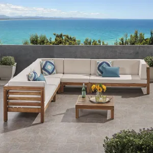 Outdoor 7 Seater Acacia Wood Sectional Sofa Set - NH974803 patio chairs, outdoor seating