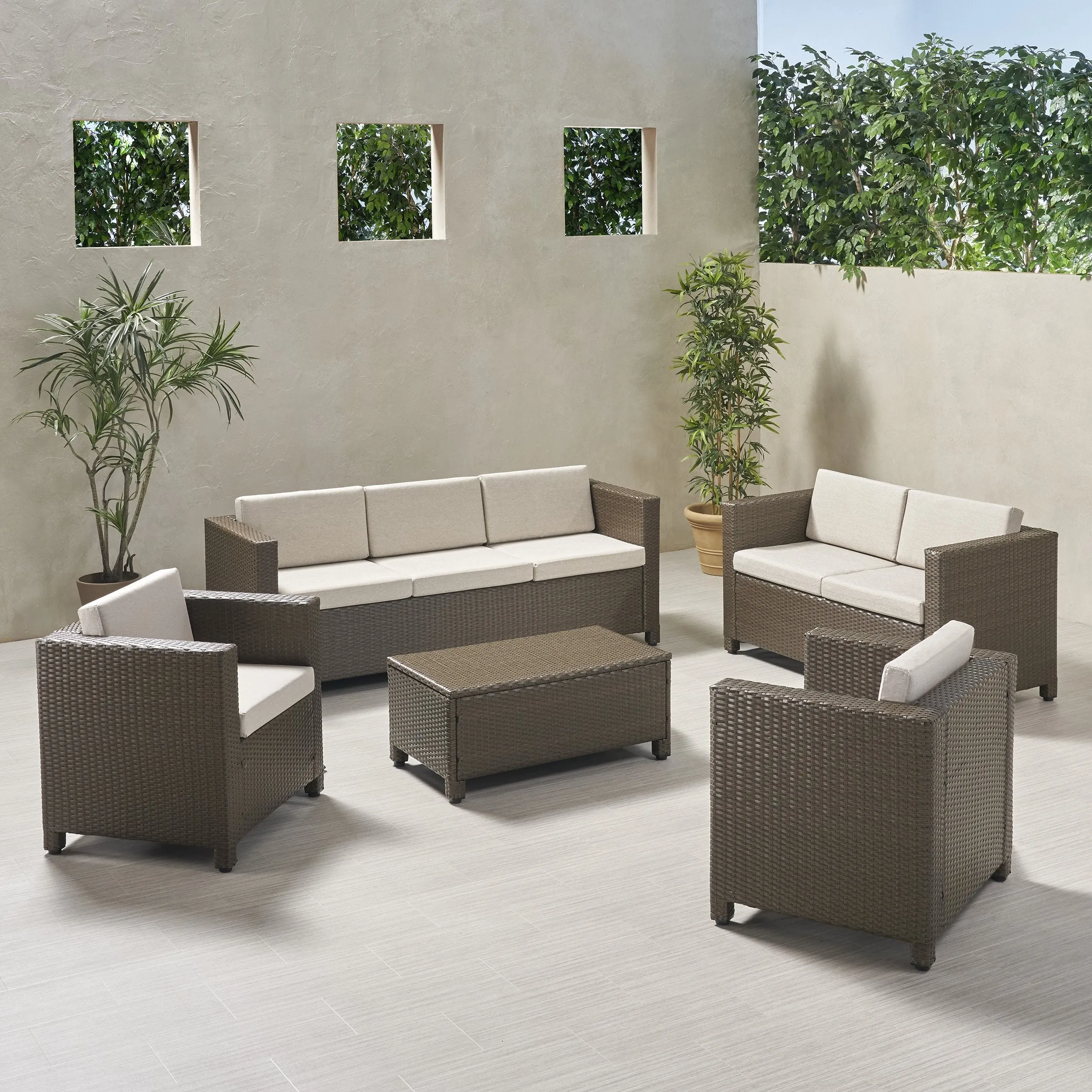Outdoor 7 Seater Sofa Chat Set with Cushions - NH119903 cushion cover, soft furnishing