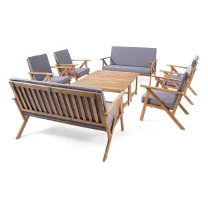 Outdoor 8 Seater Acacia Wood Chat Set with Coffee Table - NH326213 clothes rack, garment rack