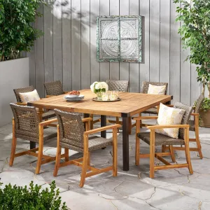 Outdoor 8 Seater Acacia Wood Dining Set - NH233013 patio chairs, outdoor seating