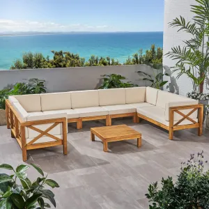 Outdoor 9 Seater Acacia Wood Sectional Sofa Set - NH534803 serving bowl, serving dish