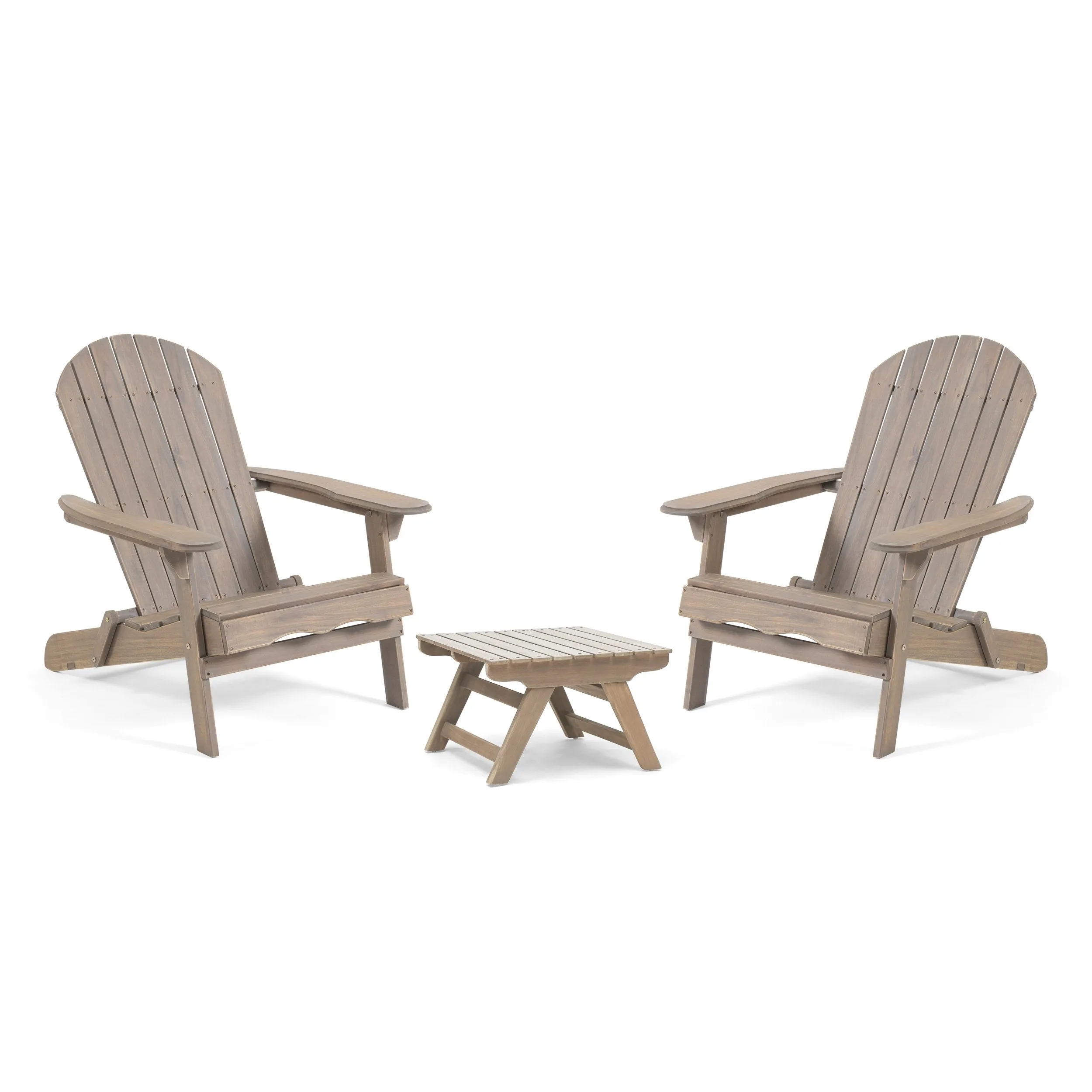 Outdoor Acacia Wood 2 Seater Chat Set with Side Table - NH961213