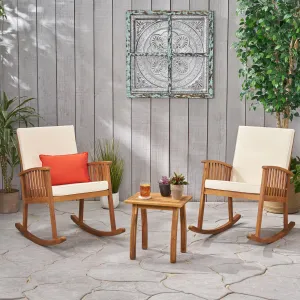 Outdoor Acacia Wood 2 Seater Rocking Chairs and Side Table Set - NH396903 clothes rack, garment rack