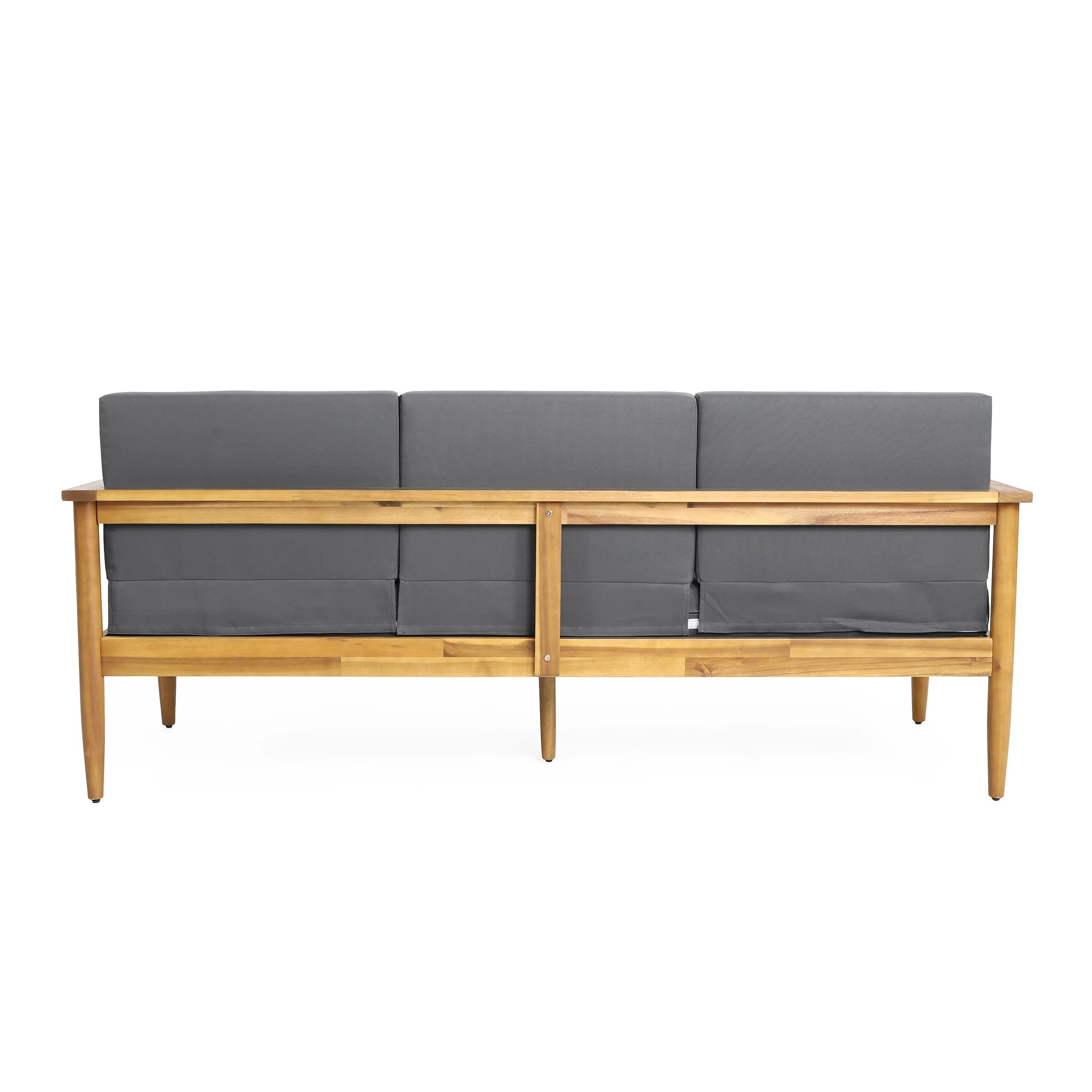 Outdoor Acacia Wood 3 Seater Sofa - NH875313