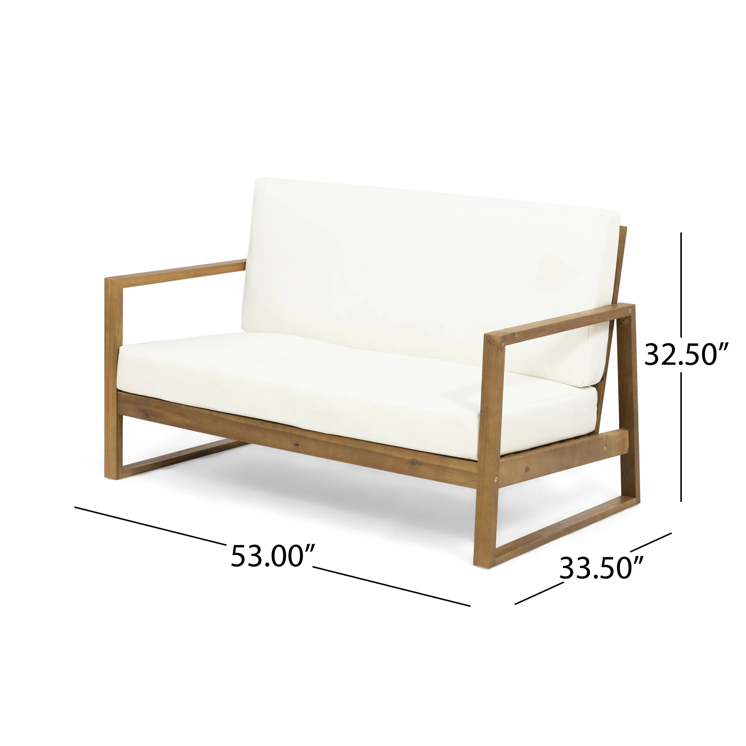 Outdoor Acacia Wood 4 Seater Chat Set with Coffee Table - NH863013