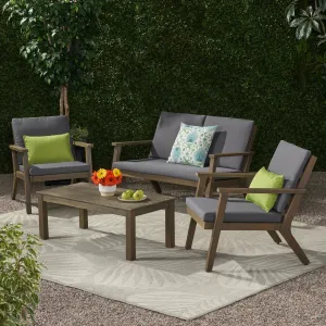 Outdoor Acacia Wood 4 Seater Chat Set with Cushions - NH051213 clothes rack, garment rack