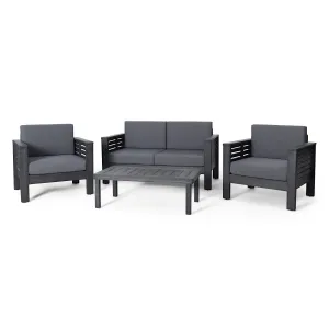 Outdoor Acacia Wood 4 Seater Chat Set with Cushions - NH150413 clothes rack, garment rack
