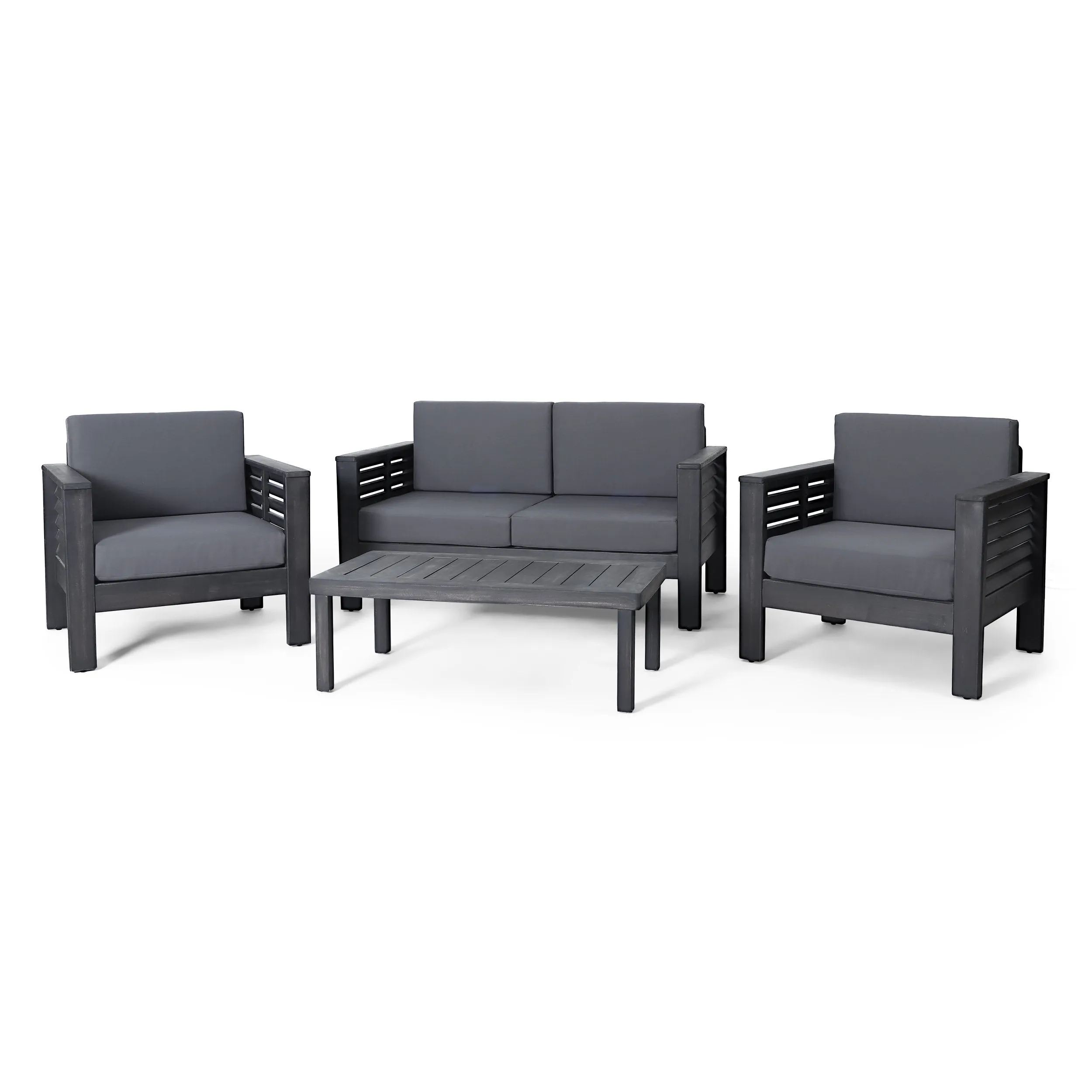 Outdoor Acacia Wood 4 Seater Chat Set with Cushions - NH150413 clothes rack, garment rack