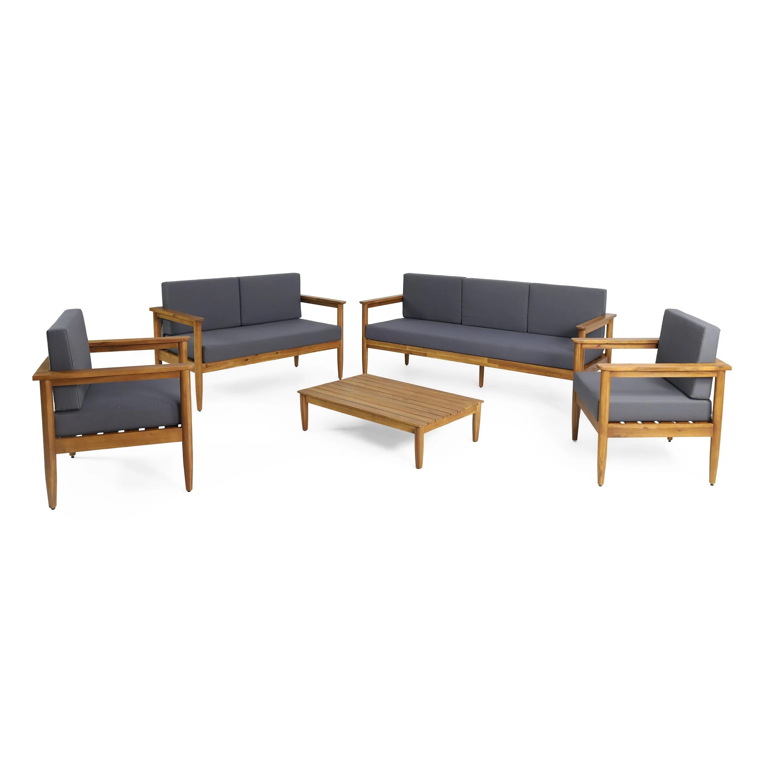 Outdoor Acacia Wood 7 Seater Chat Set - NH226313 patio chairs, outdoor seating