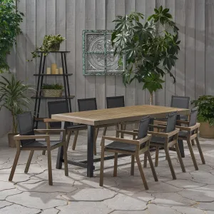 Outdoor Acacia Wood 8 Seater Dining Set - NH046903 patio chairs, outdoor seating