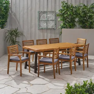 Outdoor Acacia Wood 8 Seater Dining Set - NH436903 patio chairs, outdoor seating