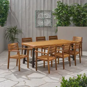 Outdoor Acacia Wood 8 Seater Dining Set - NH536903 patio chairs, outdoor seating
