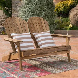 Outdoor Acacia Wood Adirondack Loveseat - NH230403 patio chairs, outdoor seating