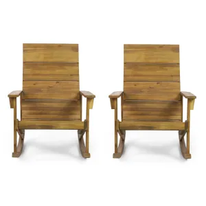 Outdoor Acacia Wood Adirondack Rocking Chair, Set of 2 - NH180413 chandelier, pendant light