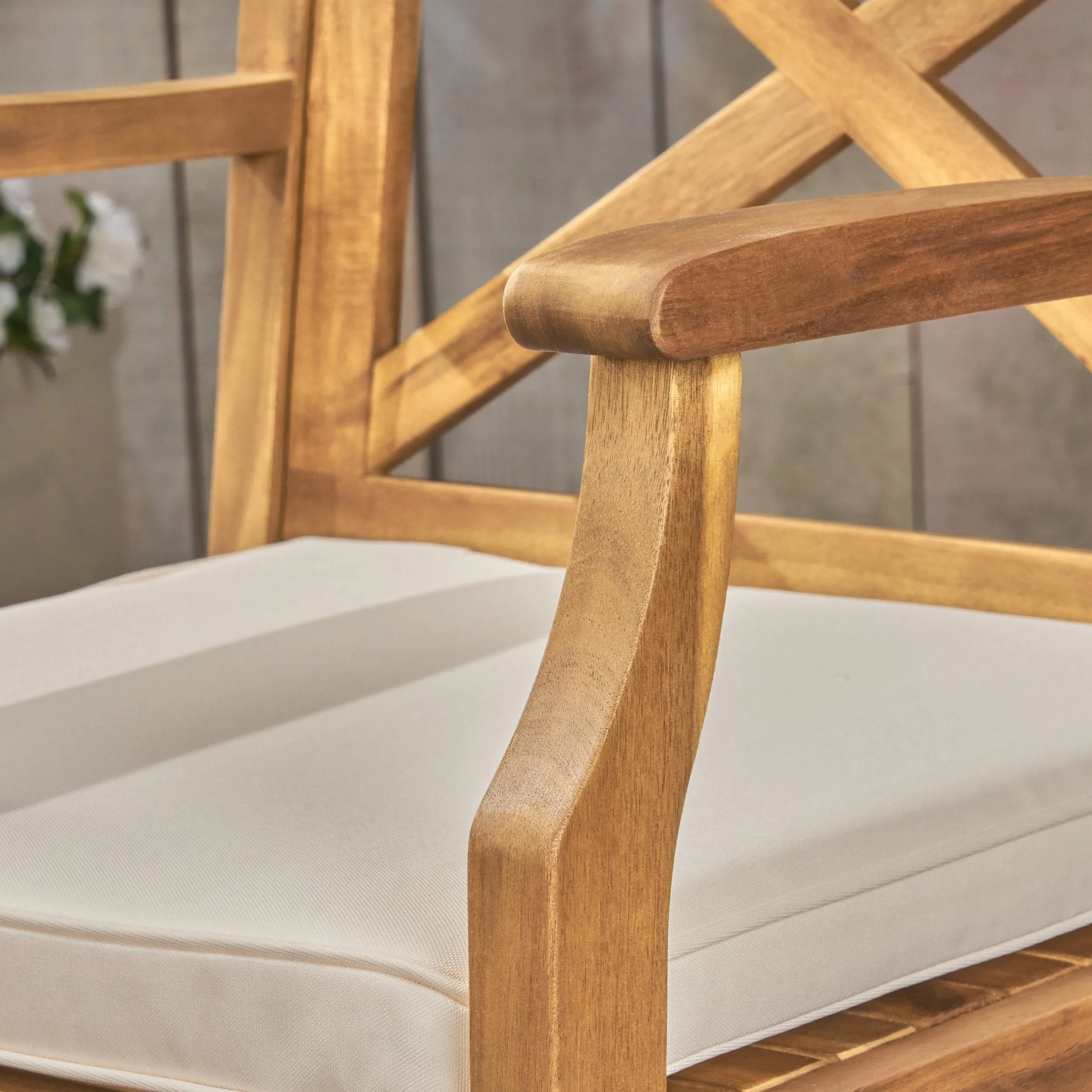 Outdoor Acacia Wood Barstool (set of 2) - NH618503