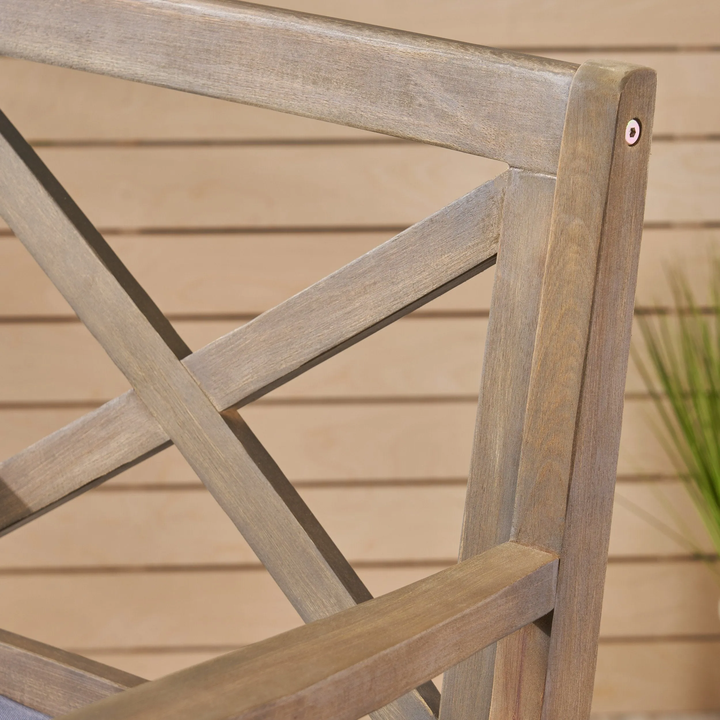 Outdoor Acacia Wood Barstool (set of 2) - NH618503
