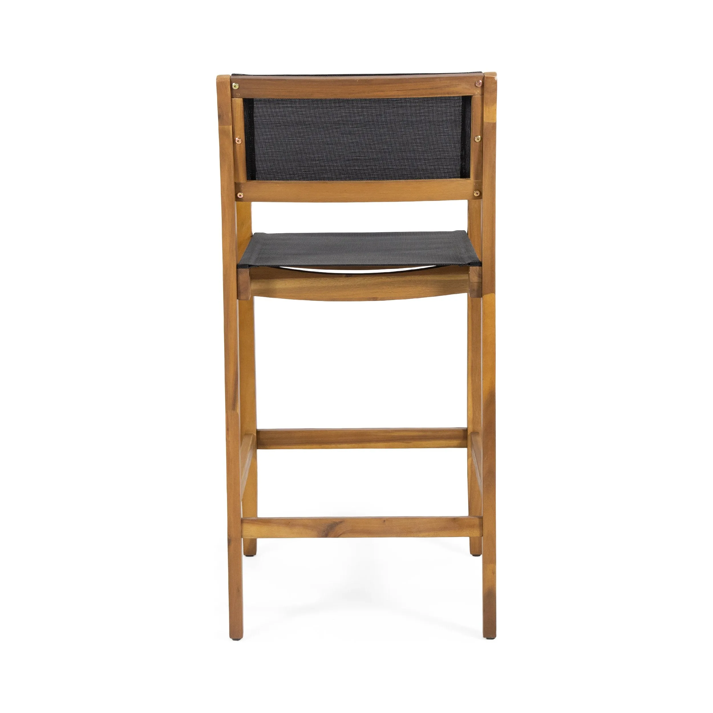 Outdoor Acacia Wood Barstools with Outdoor Mesh (Set of 2) - NH038213