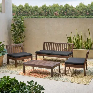 Outdoor Acacia Wood Chat Set with Coffee Table - NH409013 cushion cover, soft furnishing
