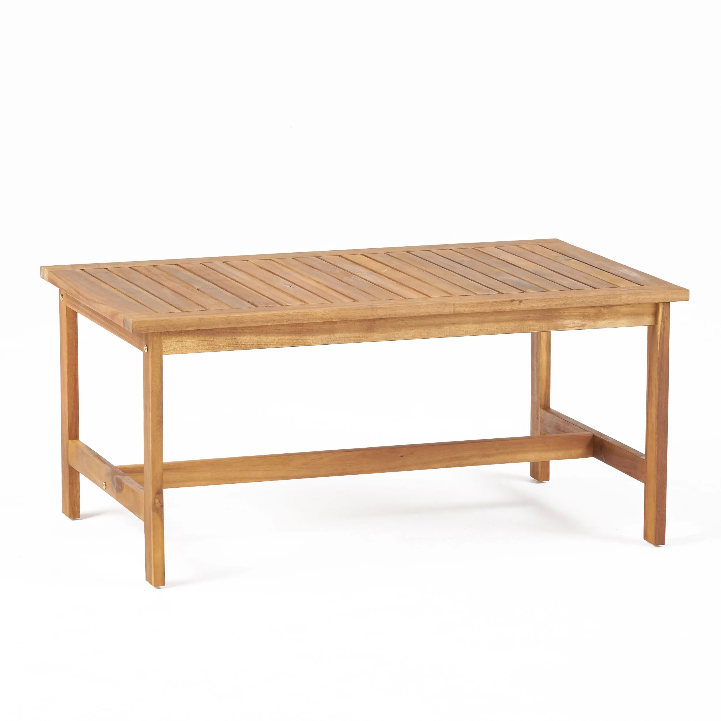 Outdoor Acacia Wood Club Chair and Coffee Table Set with Cushions