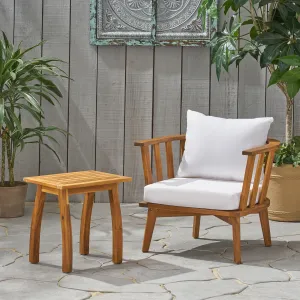 Outdoor Acacia Wood Club Chair and Side Table Set - NH326903 chandelier, pendant light