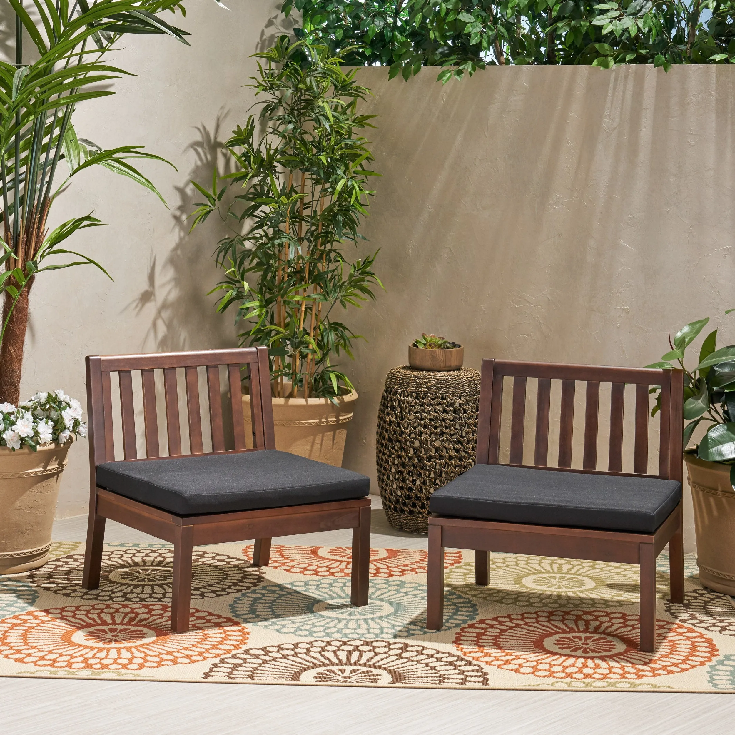 Outdoor Acacia Wood Club Chair (Set of 2) - NH609013 chandelier, pendant light