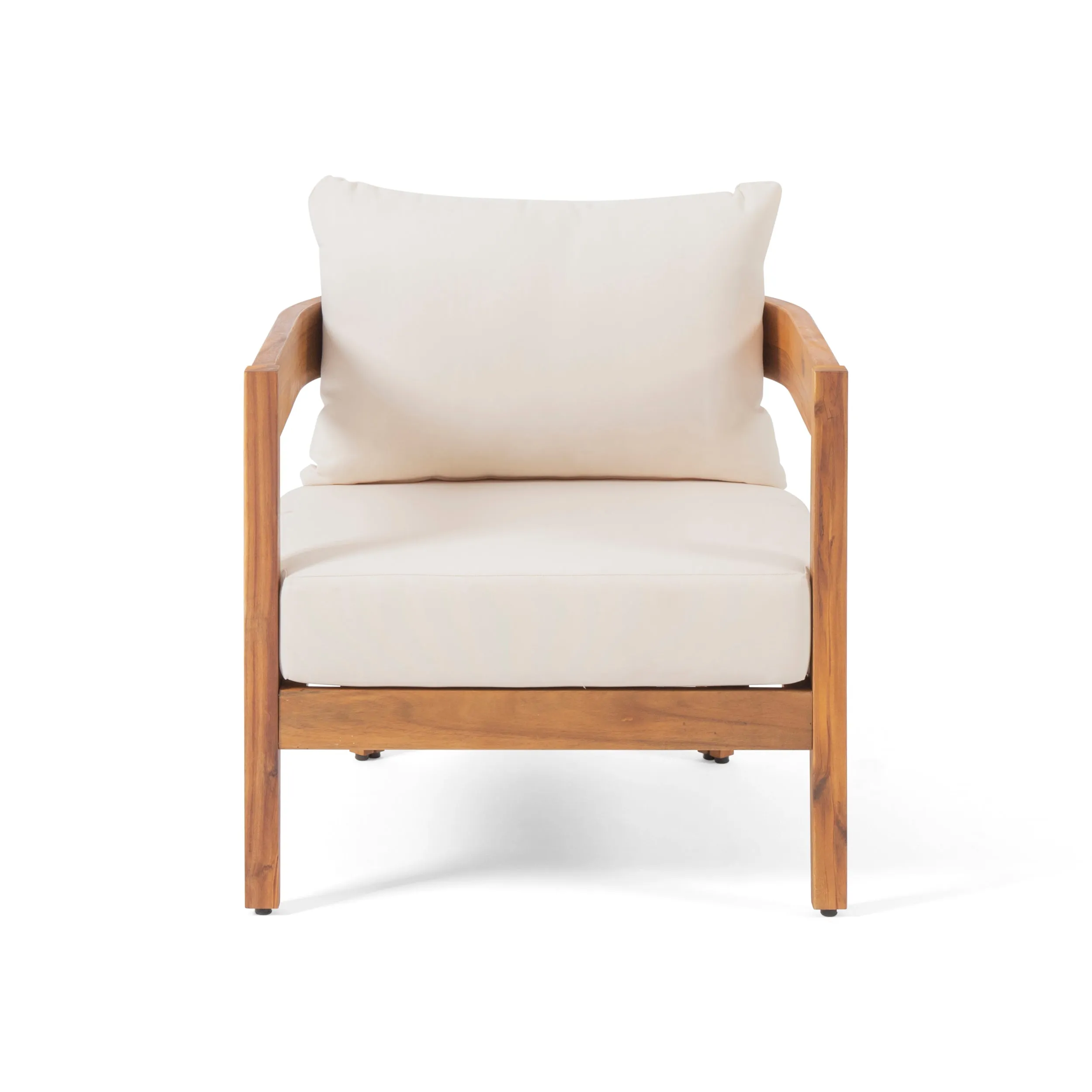 Outdoor Acacia Wood Club Chair with Cushions - NH593213