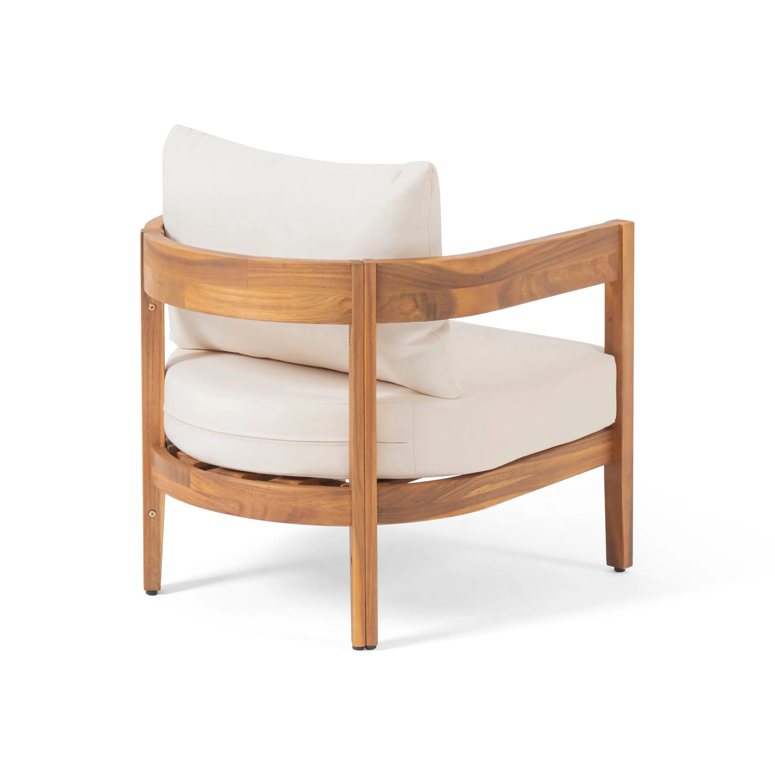 Outdoor Acacia Wood Club Chair with Cushions - NH593213