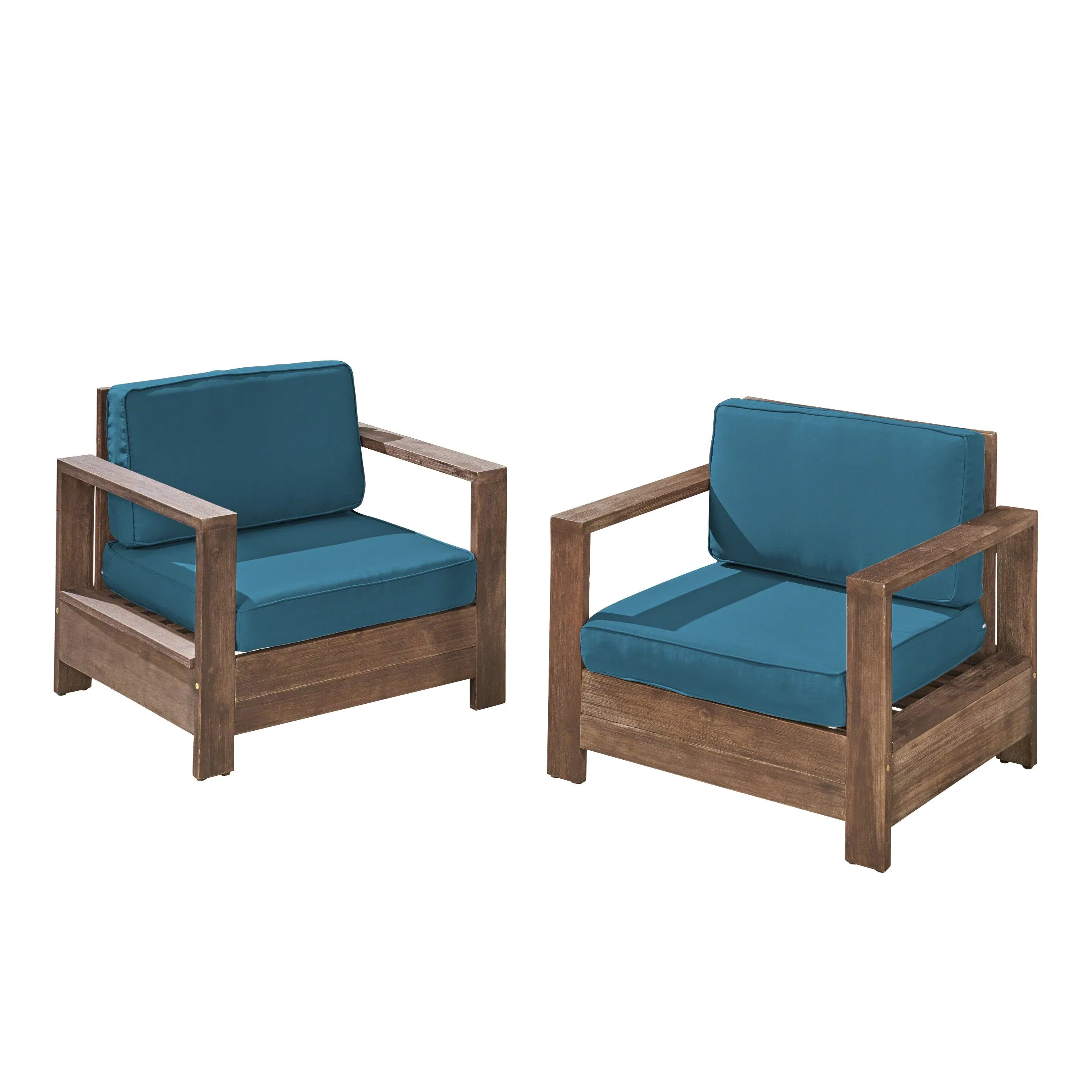 Outdoor Acacia Wood Club Chairs (Set of 2) - NH353603