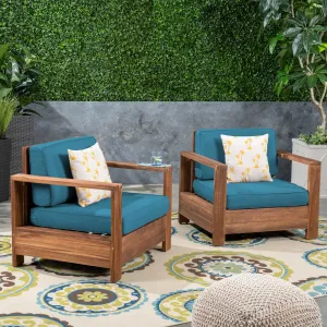 Outdoor Acacia Wood Club Chairs (Set of 2) - NH353603 chandelier, pendant light