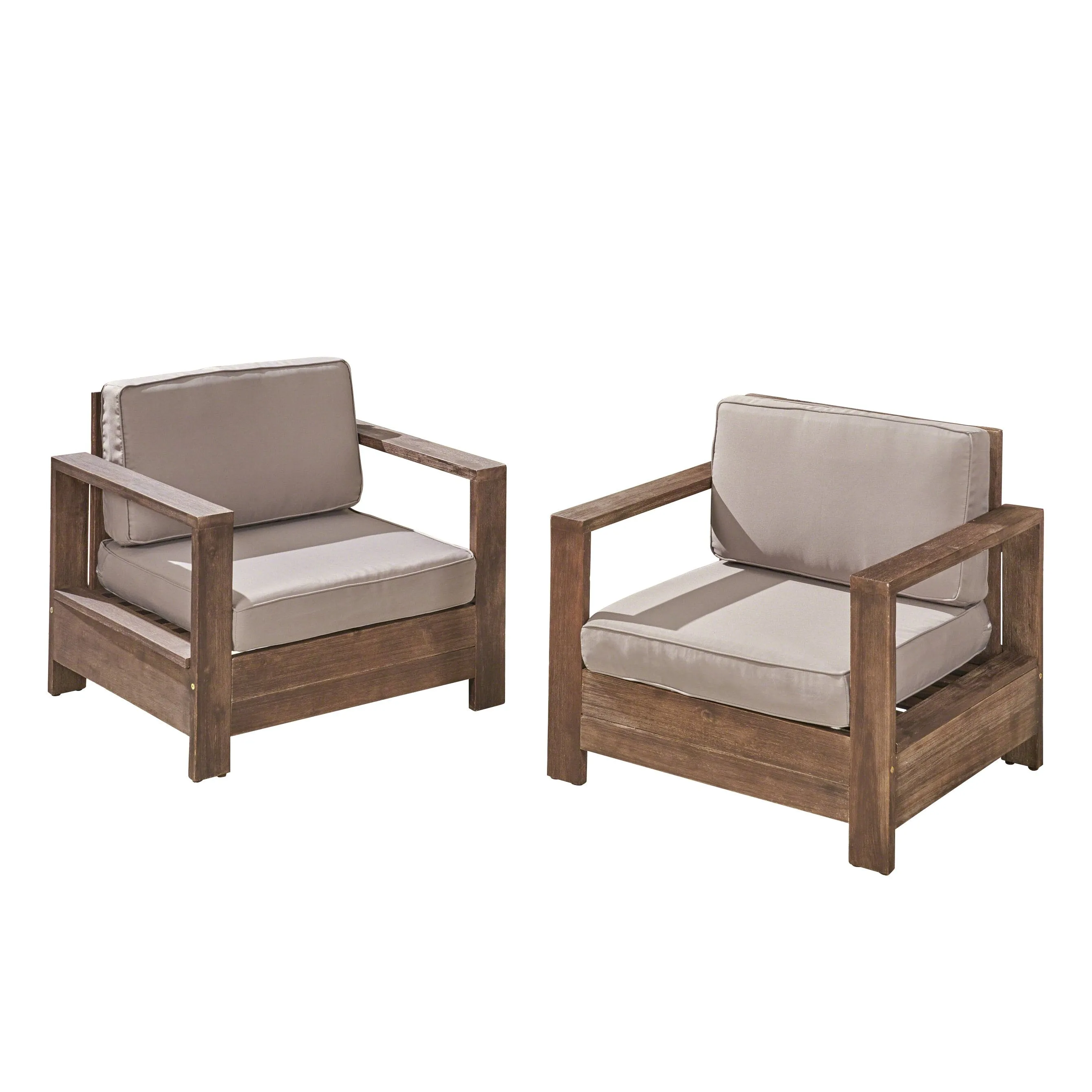 Outdoor Acacia Wood Club Chairs (Set of 2) - NH353603