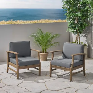 Outdoor Acacia Wood Club Chairs with Cushions - NH397703 chandelier, pendant light