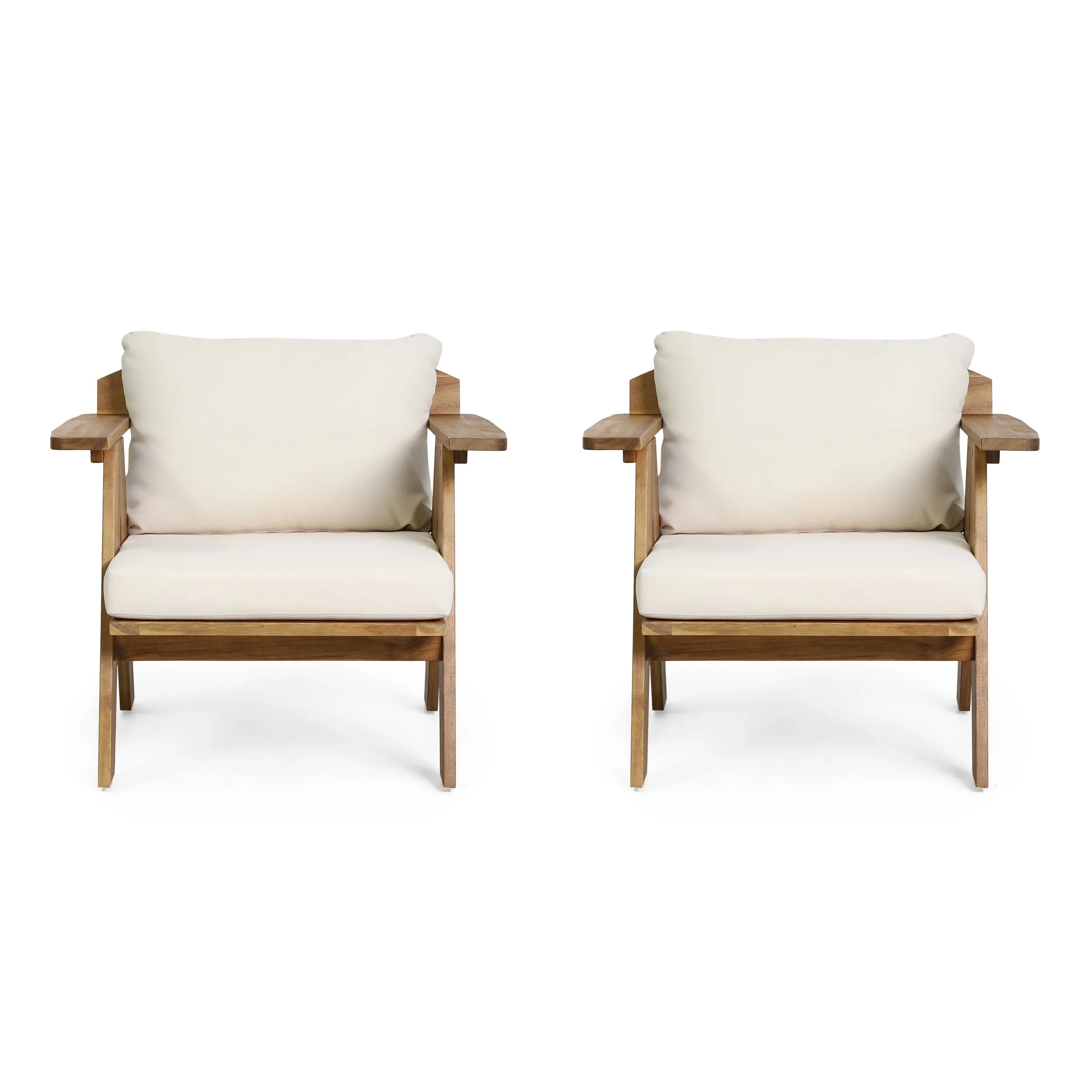 Outdoor Acacia Wood Club Chairs with Cushions (Set 2) - NH079313 chandelier, pendant light