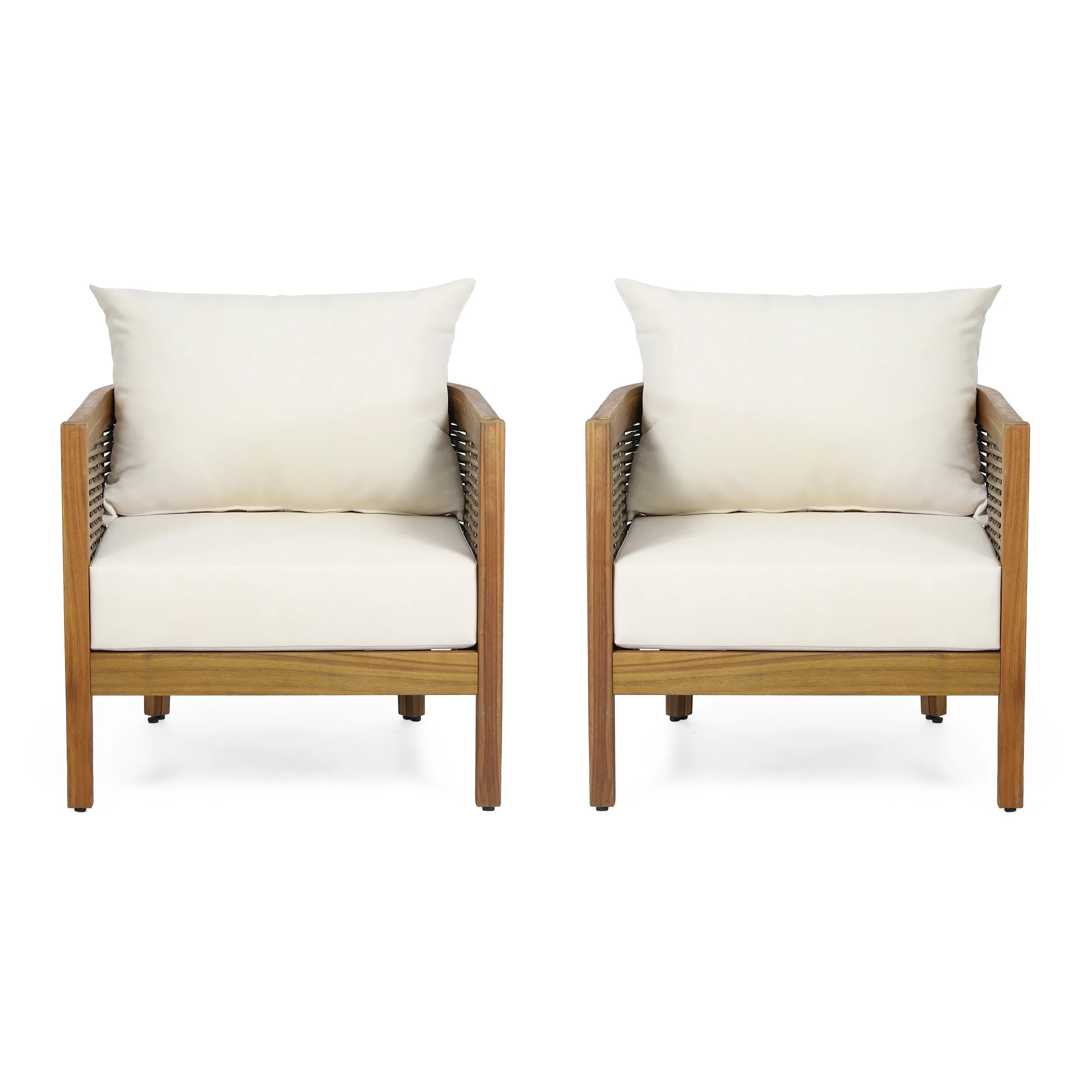 Outdoor Acacia Wood Club Chairs with Cushions, Set of 2 - NH179313 chandelier, pendant light