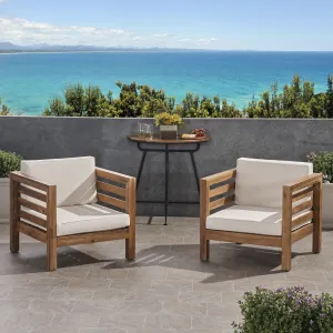 Outdoor Acacia Wood Club Chairs with Cushions (Set of 2) - NH183803 chandelier, pendant light