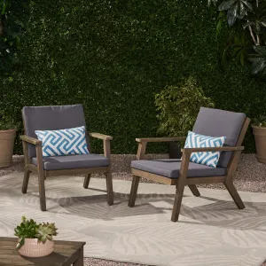 Outdoor Acacia Wood Club Chairs with Cushions (Set of 2) - NH641213 chandelier, pendant light