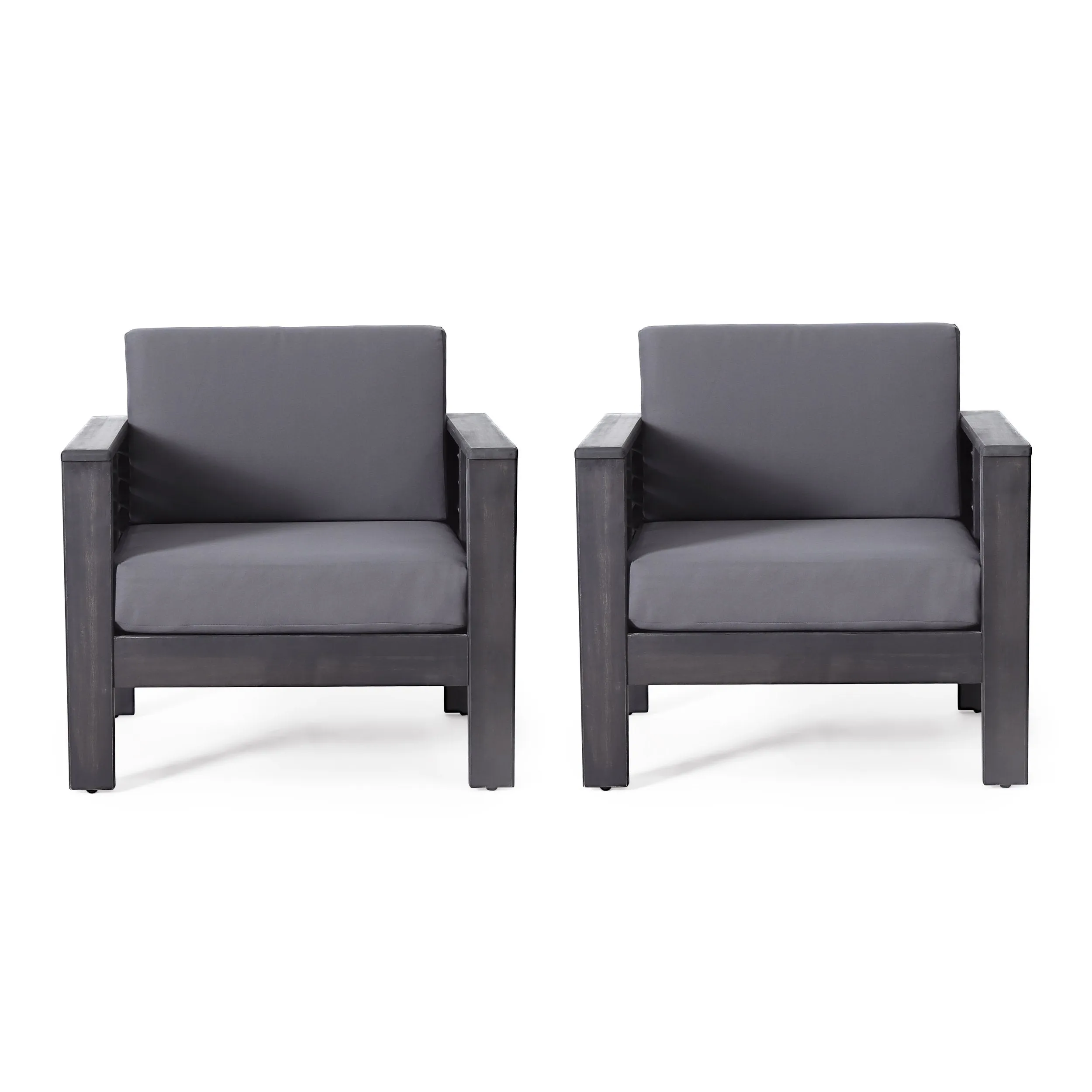 Outdoor Acacia Wood Club Chairs with Cushions, Set of 2 - NH940413 chandelier, pendant light