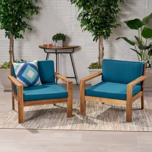 Outdoor Acacia Wood Club Chairs with Cushions (Set of 2), Teak - NH770013 chandelier, pendant light