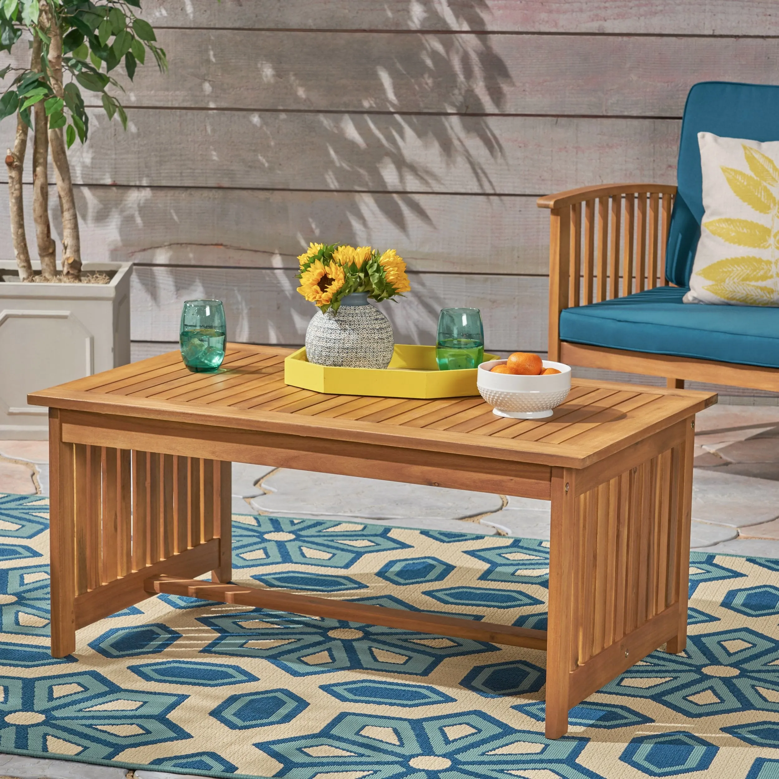 Outdoor Acacia Wood Coffee Table - NH645503 patio chairs, outdoor seating